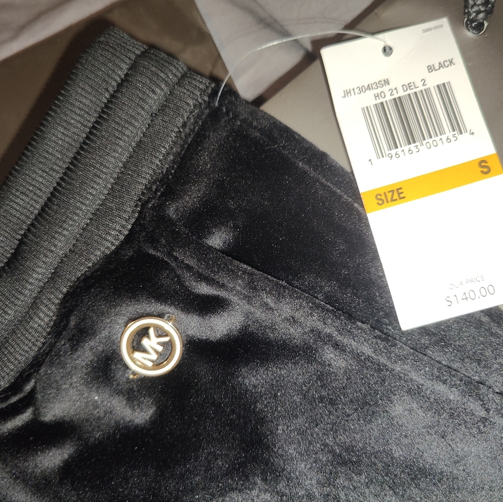 MK NWT velor pants black
